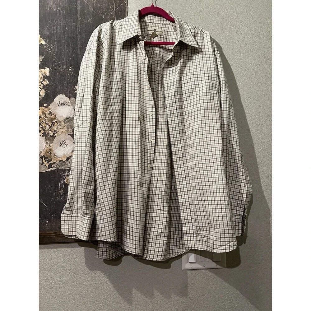 Fairway & Greene The Club Shirt XL Green Striped Button Down Long Sleeve Cotton